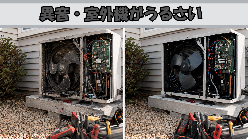 異音・室外機がうるさい修理の施工事例