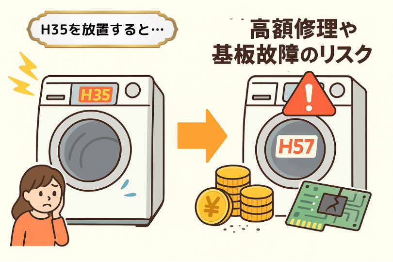 H35エラーを放置するとH57に？高額修理や基板故障のリスク