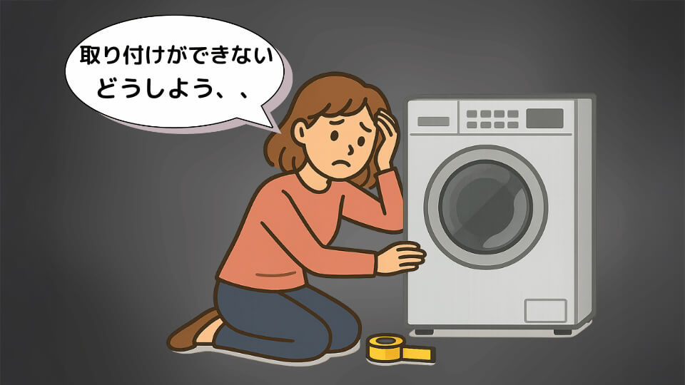 ネット通販で購入した洗濯機の取り付けができない
