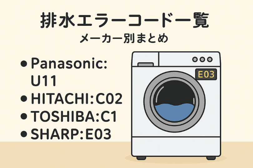 洗濯機の各メーカー排水エラーコード一覧