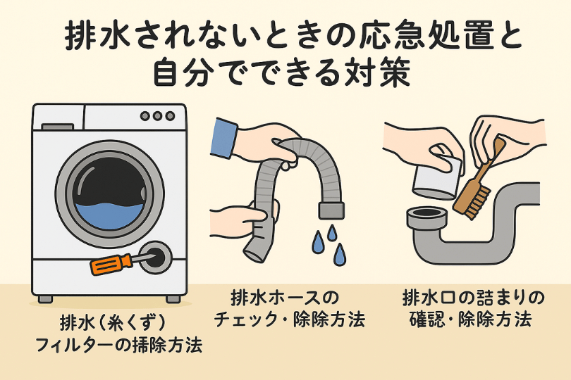 洗濯機排水できない場合の応急処置