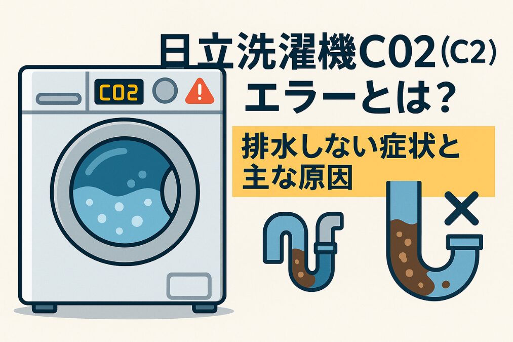 日立ドラム式洗濯機 C02・C2 エラーの原因と修理・清掃方法を業者が解説 - 洗濯機のことならへ