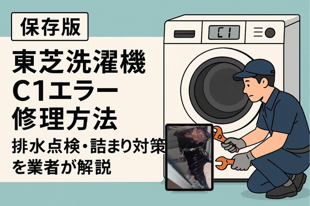 保存版】東芝洗濯機C1エラー修理方法｜排水点検・詰まり対策を業者が 