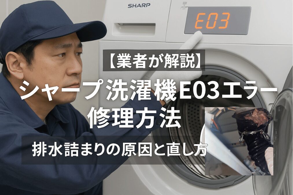 シャープ洗濯機E03修理カバー写真