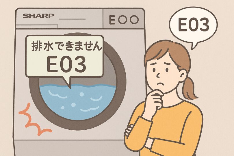 シャープ洗濯機E03エラー症状