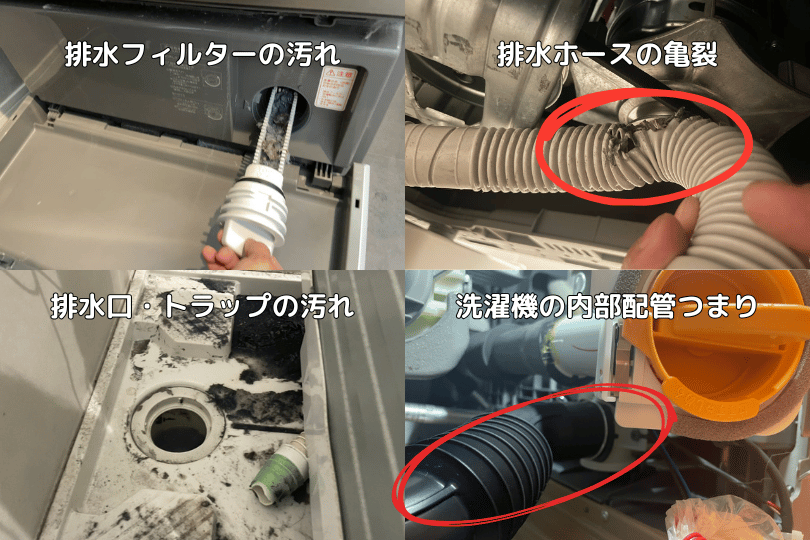 洗濯機の排水エラー修理一覧