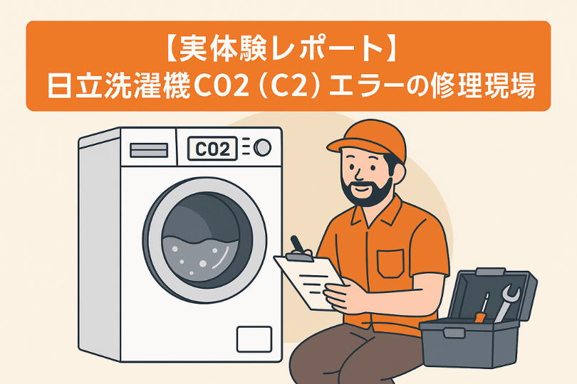 日立洗濯機C02（C2）エラー修理の業者レポート