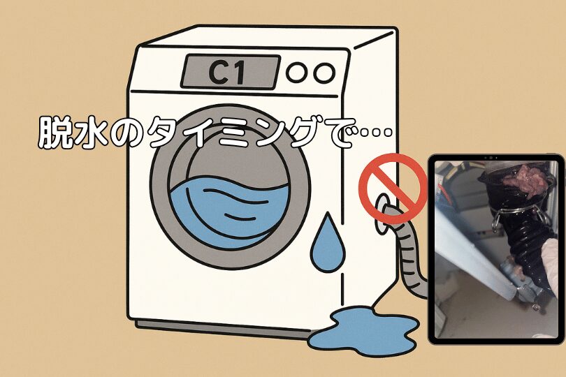 東芝洗濯機C1エラー　タイミング