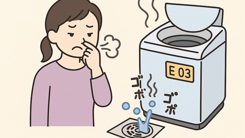 洗濯機の排水から悪臭やゴボゴボ音がする