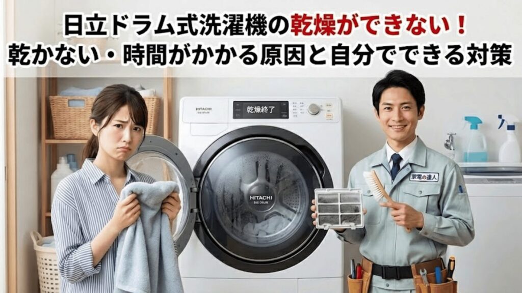 日立ドラム式洗濯機の乾燥ができない！乾かない・時間がかかる原因と自分でできる対策