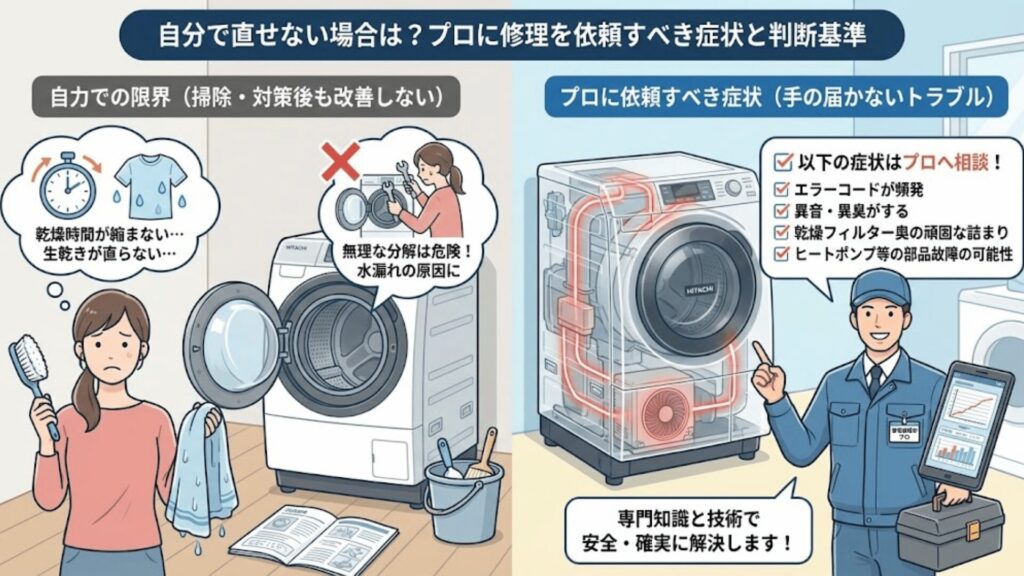 自分で直せない場合は？プロに修理を依頼すべき症状と判断基準