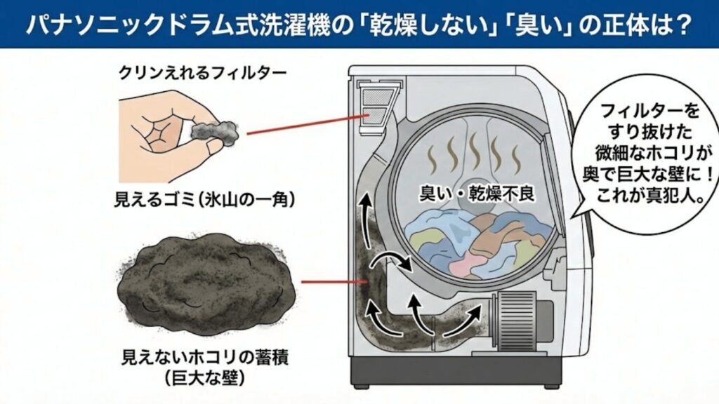 パナソニックドラム式洗濯機の「乾燥しない」「臭い」の正体は?