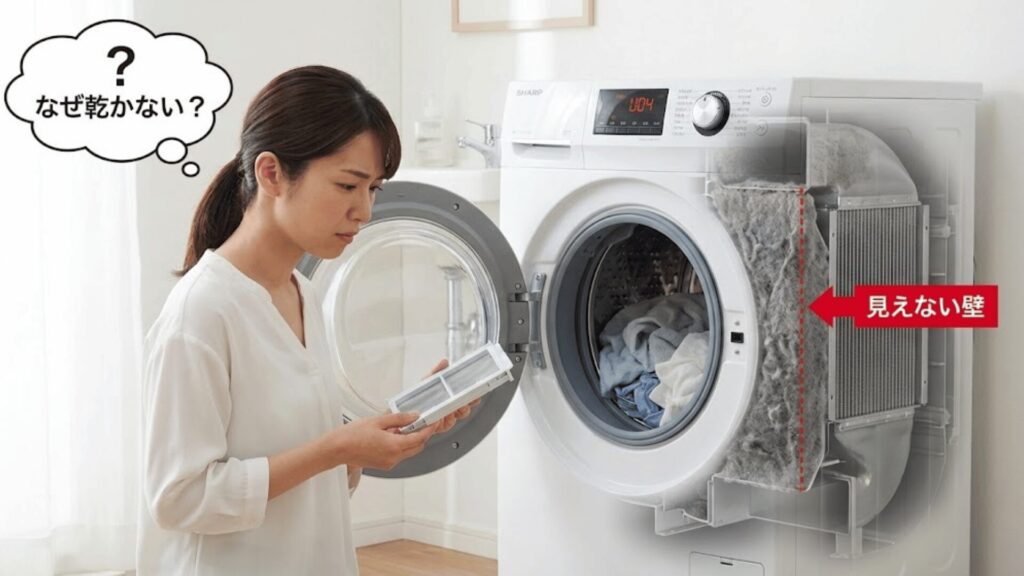 シャープのドラム式洗濯機、なぜ掃除しても「乾燥できない」のか？