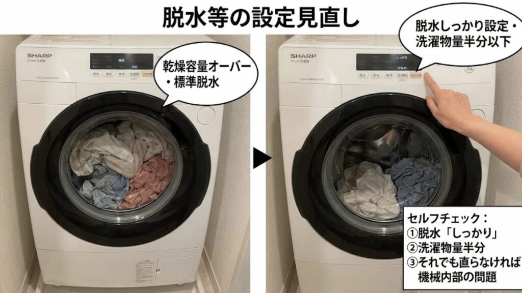 脱水等の設定見直し