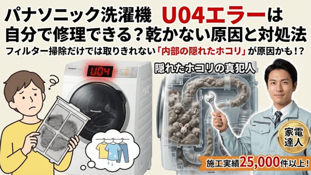 パナソニック洗濯機U04エラーのタイトル画像