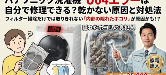 アイキャッチ　パナソニック洗濯機U04エラーは自分で修理できる？乾かない原因と対処法