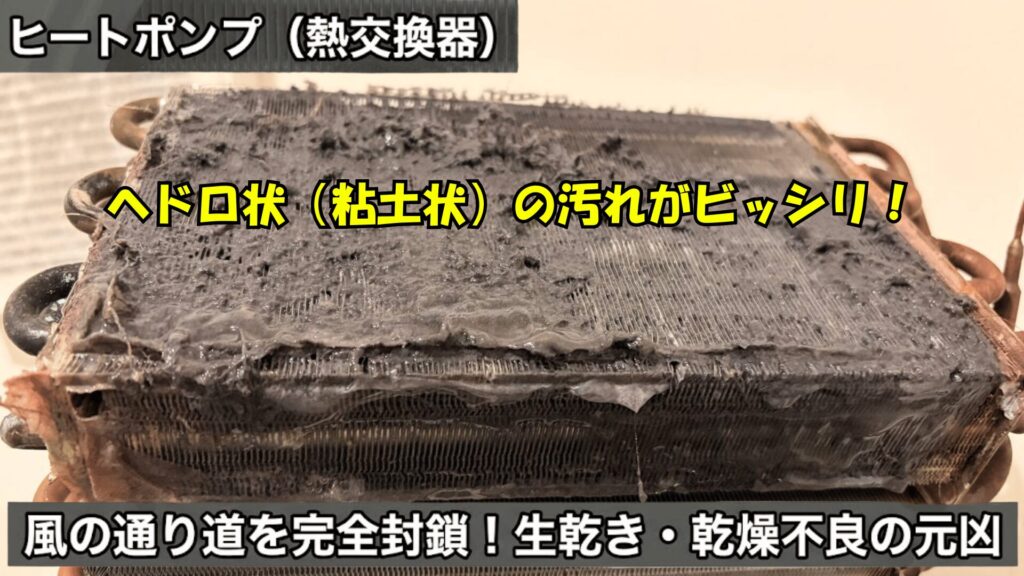ヒートポンプ・熱交換器にへばりつく「ヘドロ汚れ」