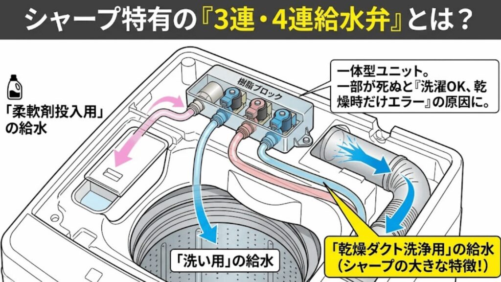 シャープの給水弁構造