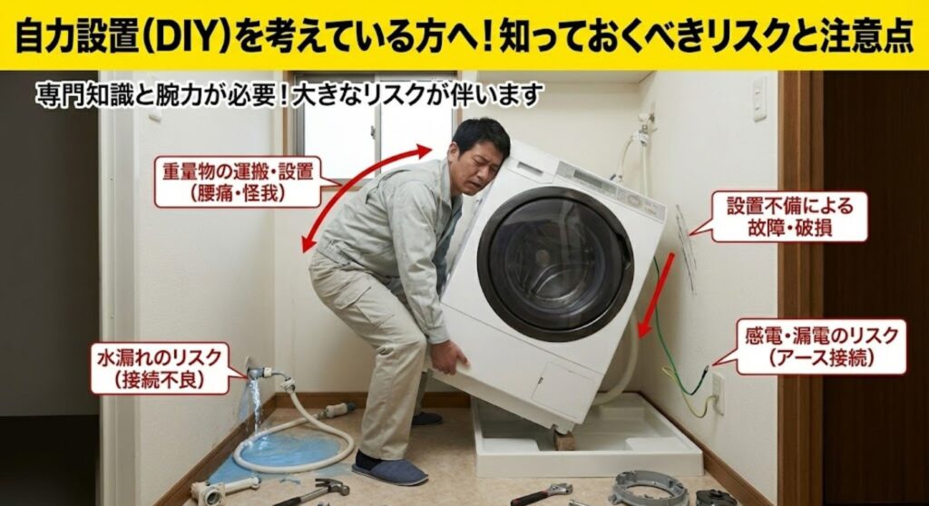 洗濯機の自力設置（DIY）に伴うリスクと注意点