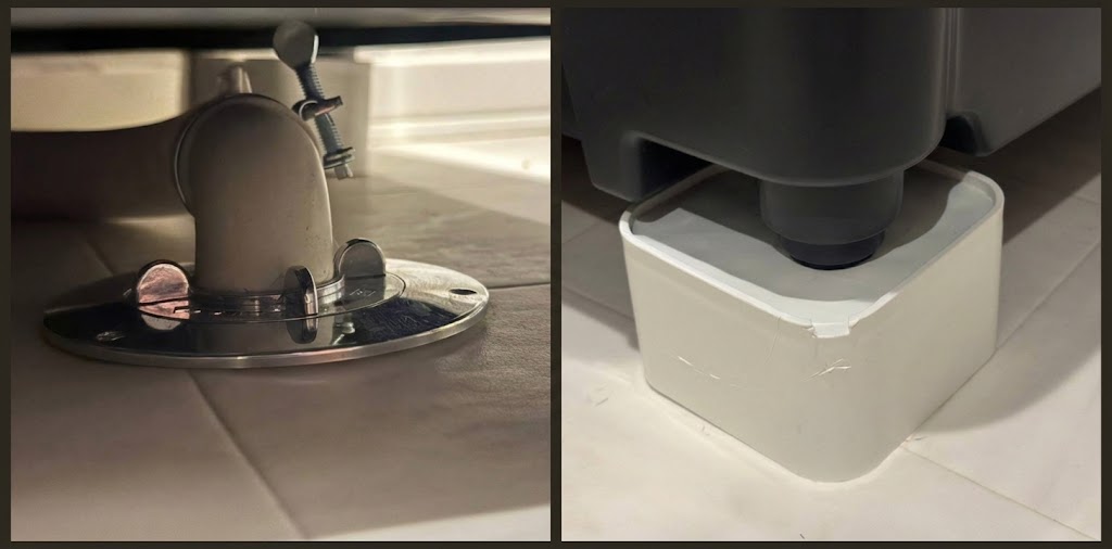 真下排水と防水パンのない洗濯機置き場のプロによる施工例