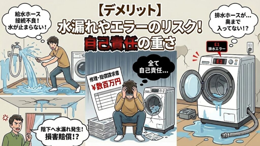 自分で設置するデメリット：水漏れやエラーのリスクと自己責任の重さ