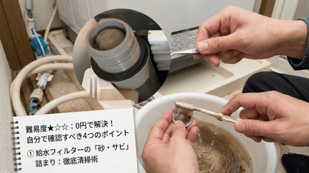 給水フィルター清掃画像
