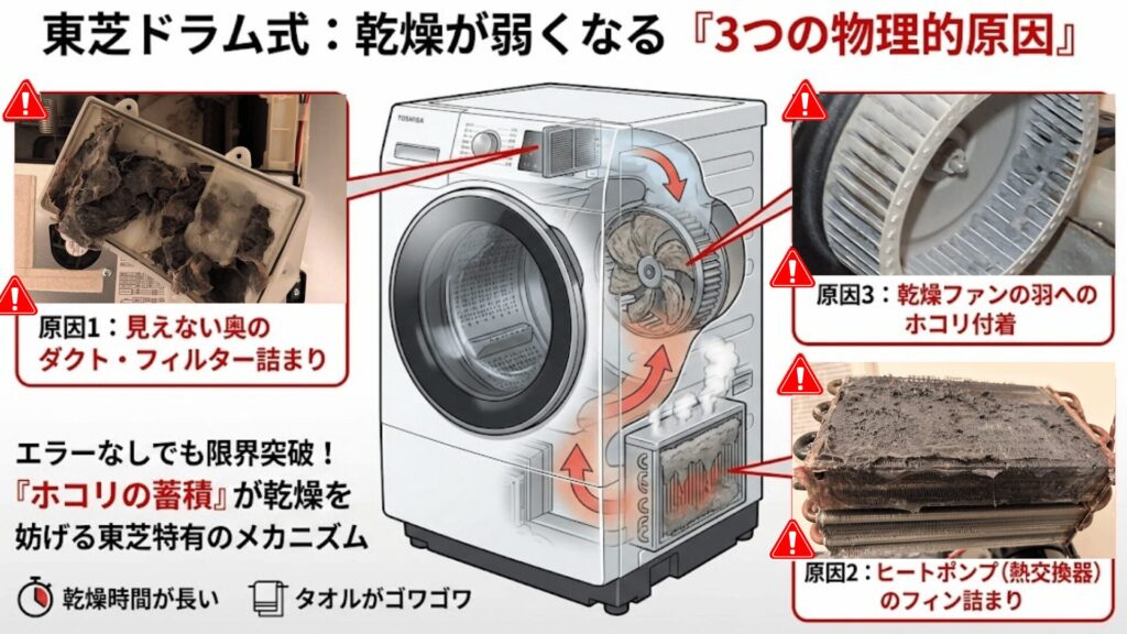 乾燥が弱くなる物理的原因