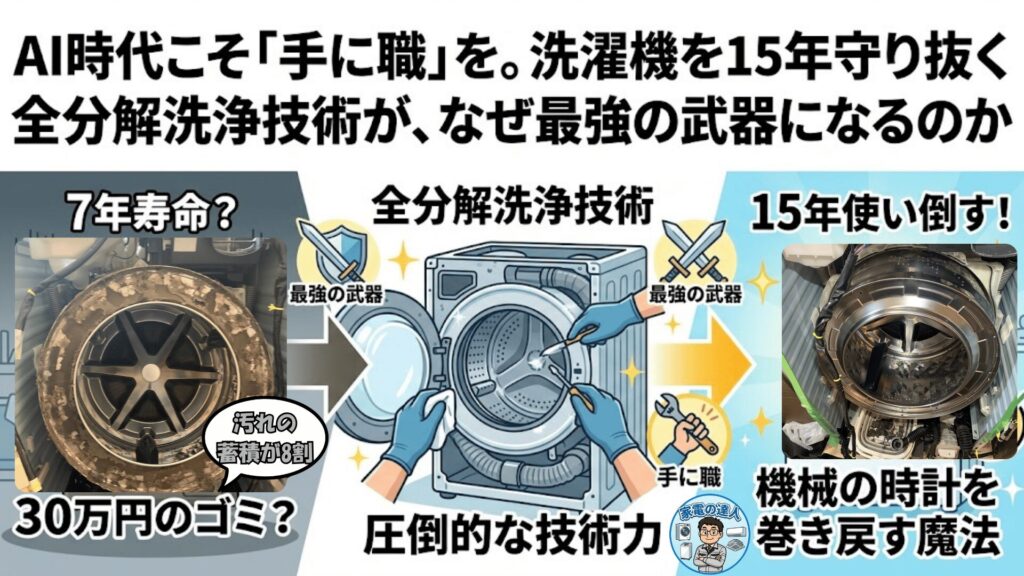 AI時代こそ「手に職」を。洗濯機を15年守り抜く全分解洗浄技術が、なぜ最強の武器になるのか