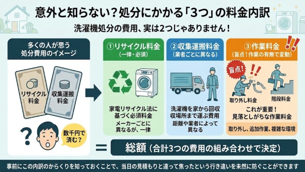 意外と知らない?処分にかかる「3つ」の料金内訳