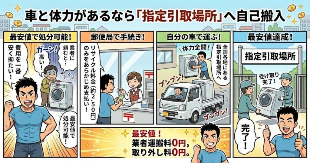 車と体力があるなら「指定引取場所」へ自己搬入