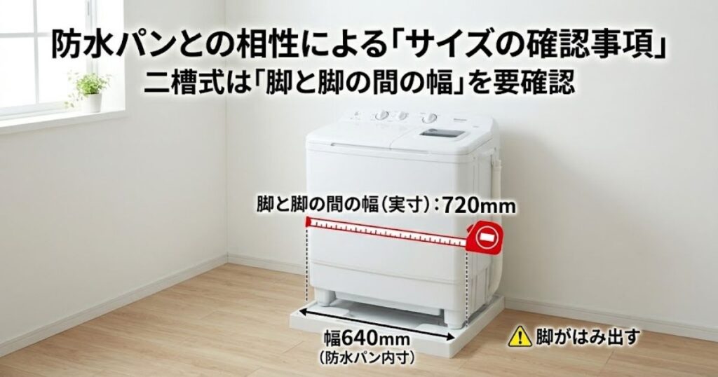 防水パンとの相性による「サイズの確認事項」