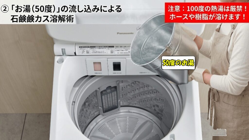 ぬるま湯での洗浄