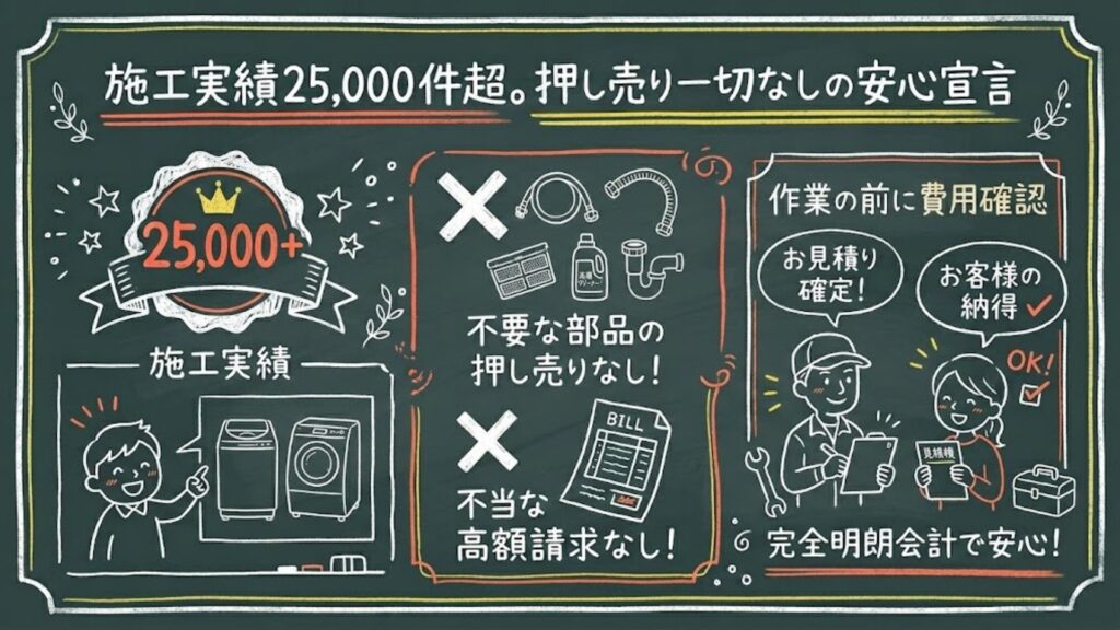 施工実績25000件超。押し売り一切なしの安心宣言