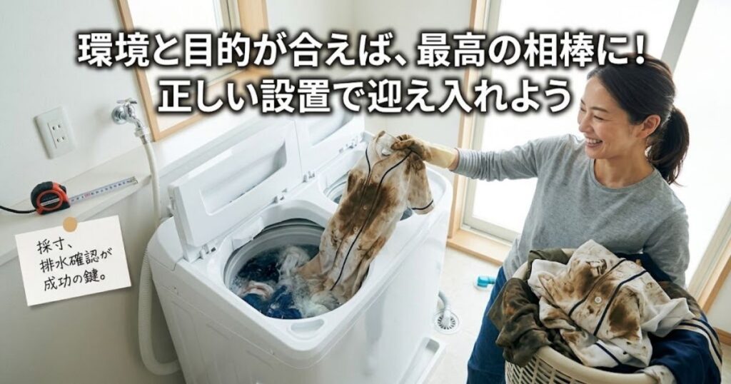 環境と目的に合えば最高の相棒に!正しい設置で二槽式を迎え入れよう