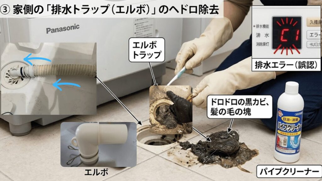排水トラップの清掃