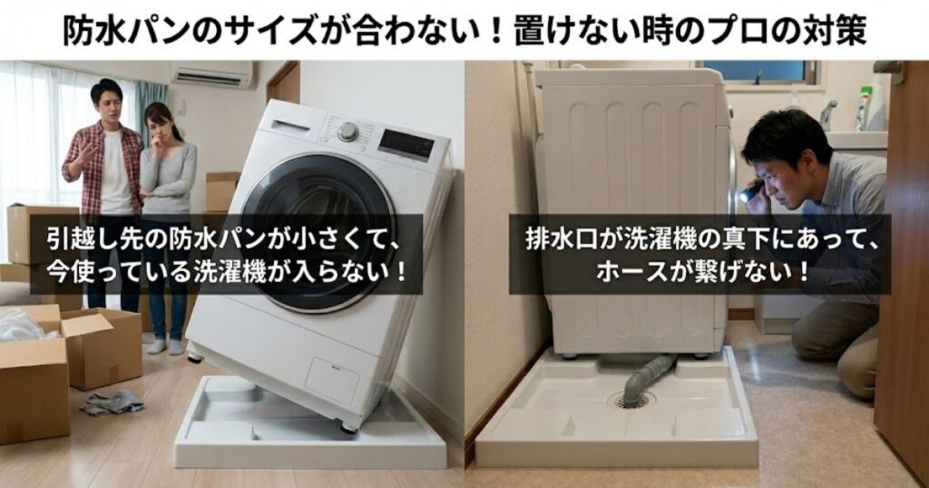 防水パンのサイズが合わない!置けない時のプロの対策