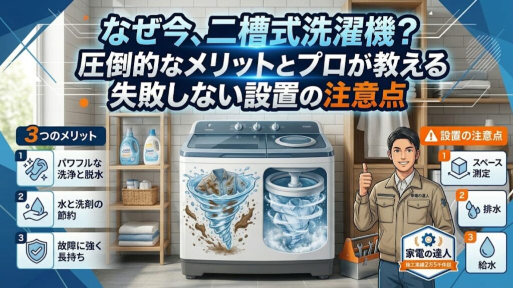 なぜ今、二槽式洗濯機?圧倒的なメリットとプロが教える失敗しない設置の注意点
