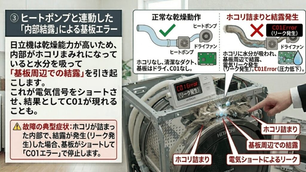 機内結露と基板トラブル