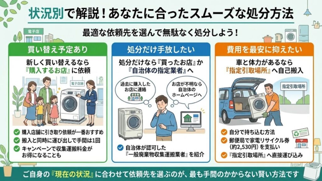 状況別で解説!あなたに合ったスムーズな処分方法