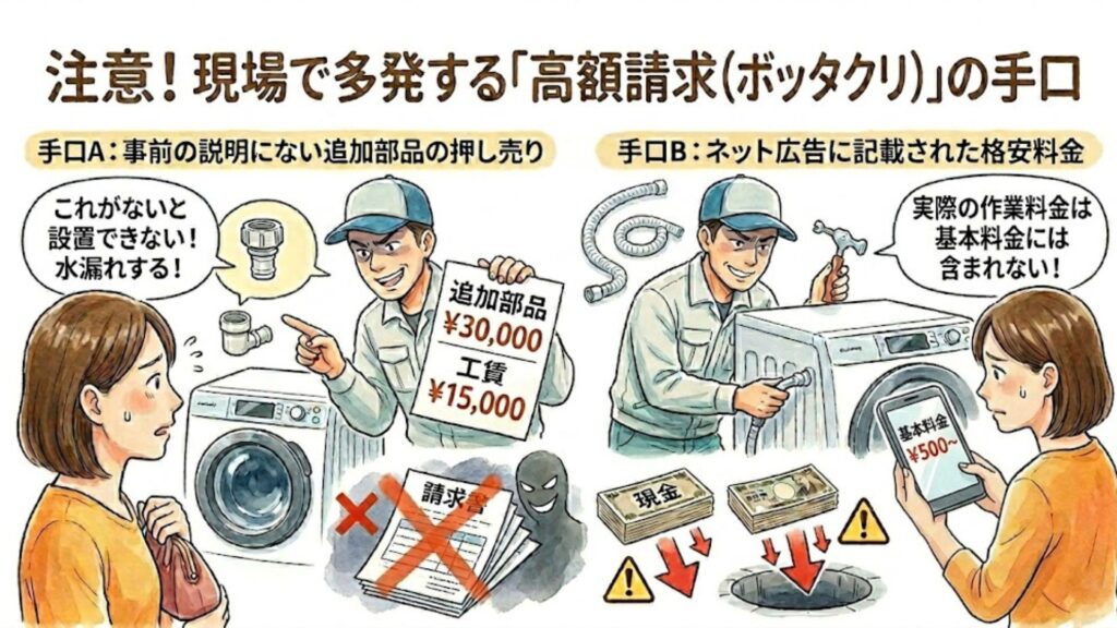 現場で多発する高額請求やボッタクリの手口