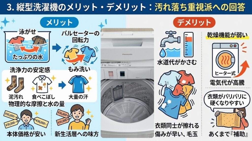 縦型洗濯機の洗浄イメージ