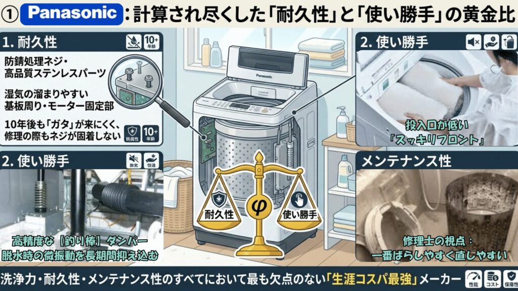 パナソニック縦型耐久性設計
