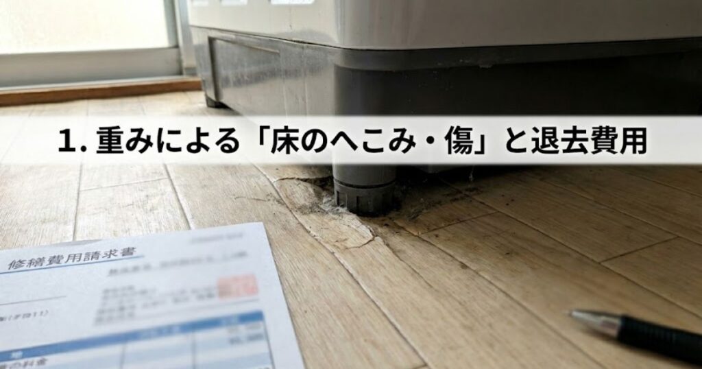重みによる「床のへこみ・傷」と退去費用