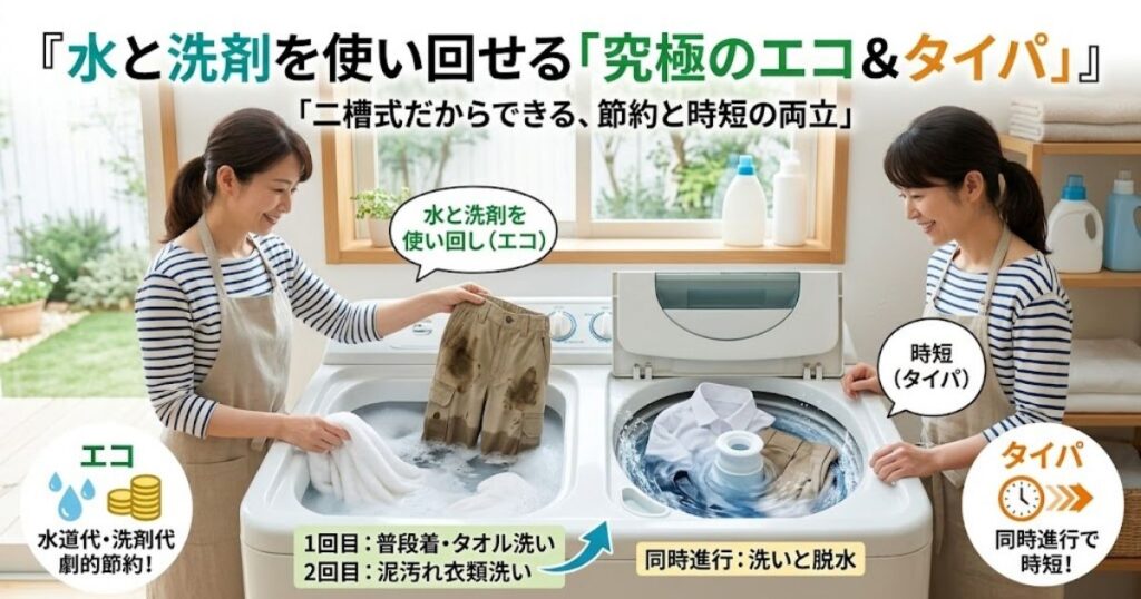 水と洗剤を使い回せる「究極のエコ&タイパ」