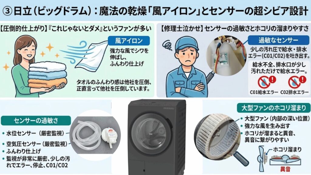 日立ビッグドラム乾燥機能