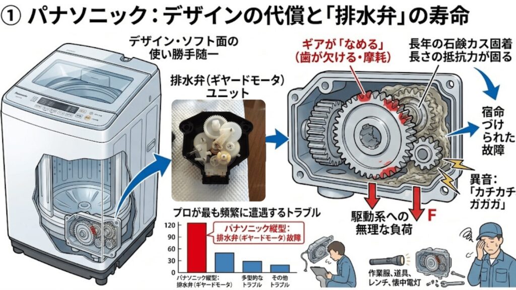 パナソニック排水弁修理