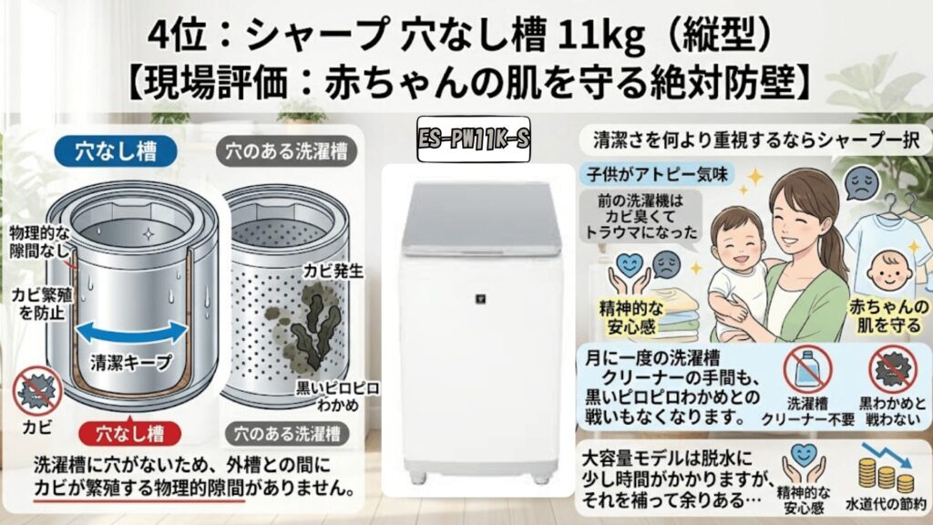 シャープ 穴なし槽