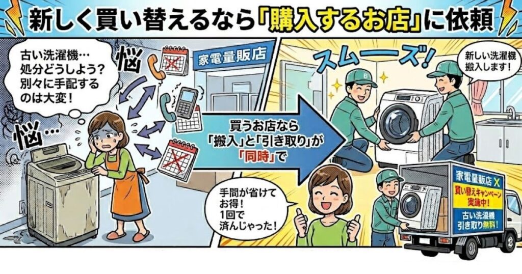 新しく買い替えるなら「購入するお店」に依頼