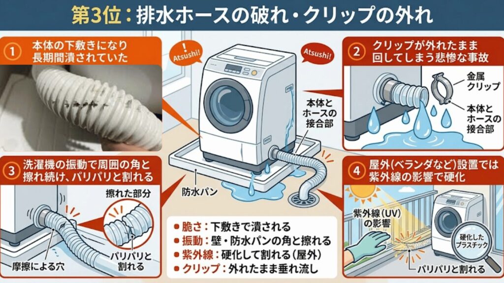 排水ホースの破れ