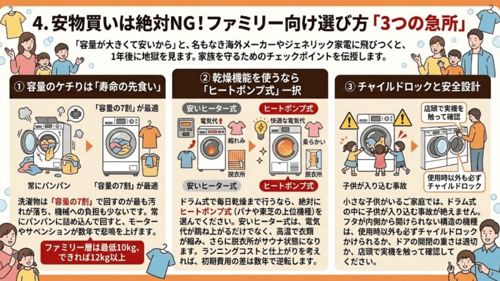 ファミリー向け選び方の注意点